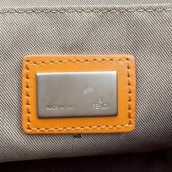 Vintage FENDI Orange Monogram FF Zucca Logo Canvas Pochette Shoulder Bag… - Picture 16 of 16
